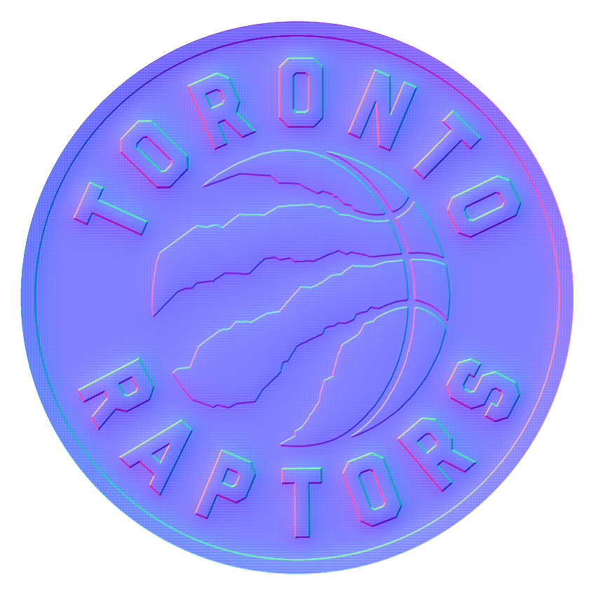 Toronto Raptors Colorful Embossed Logo vinyl decal